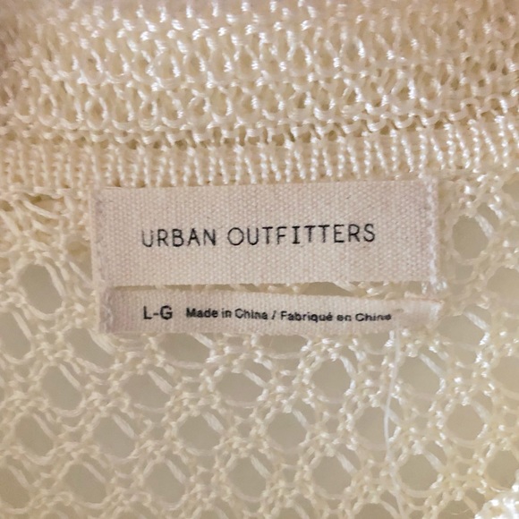UO Havana Crochet Button-Down Ivory Sweater Sz L - Picture 4 of 7